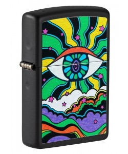 Zippo Lighter 49699 Black Light Eye Design