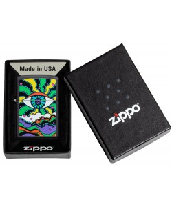 Zippo Lighter 49699 Black Light Eye Design