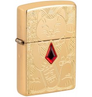 Zippo Lighter 49802 Armor™ Lucky Cat Design