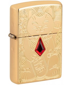 Zippo Lighter 49802 Armor™ Lucky Cat Design