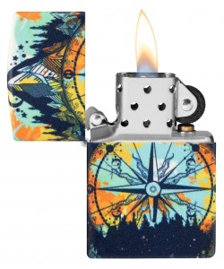 Zippo Lighter 49805 Compass Design