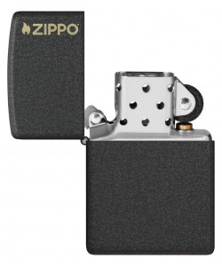 Zippo Lighter 236ZL Classic Black Crackle® Zippo Logo