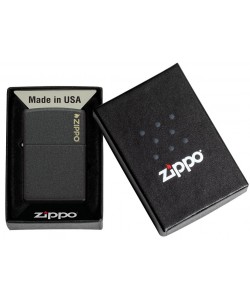 Zippo Lighter 236ZL Classic Black Crackle® Zippo Logo
