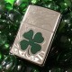 Zippo Lighter 24699 Clover High Polish Chrome Design