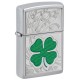Zippo Lighter 24699 Clover High Polish Chrome Design