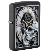 Zippo Lighter 29854 Skull Clock Design