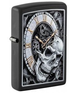 Zippo Lighter 29854 Skull Clock Design