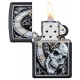 Zippo Lighter 29854 Skull Clock Design