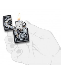 Zippo Lighter 29854 Skull Clock Design