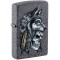 Zippo Lighter 29863 Wolf Skull Feather Design