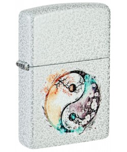 Zippo Lighter 46249 Floral Yin and Yang Design