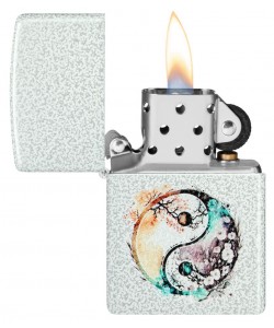 Zippo Lighter 46249 Floral Yin and Yang Design