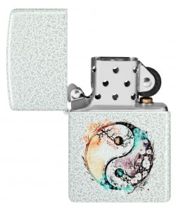 Zippo Lighter 46249 Floral Yin and Yang Design