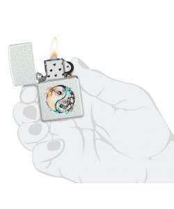 Zippo Lighter 46249 Floral Yin and Yang Design