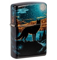 Zippo Lighter 46252 Moonlight Wolf Design