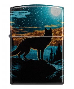 Zippo Lighter 46252 Moonlight Wolf Design