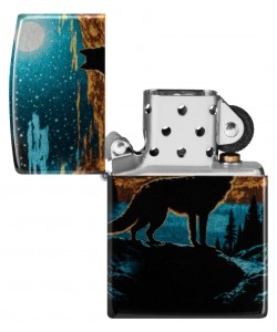 Zippo Lighter 46252 Moonlight Wolf Design