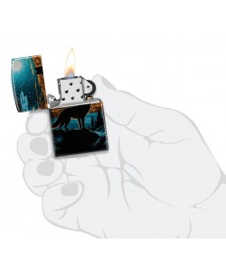 Zippo Lighter 46252 Moonlight Wolf Design