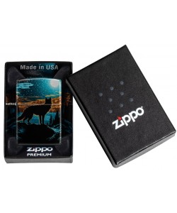 Zippo Lighter 46252 Moonlight Wolf Design