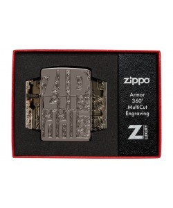 Zippo Lighter 46312 Armor® Reverse Carve Zippo Design