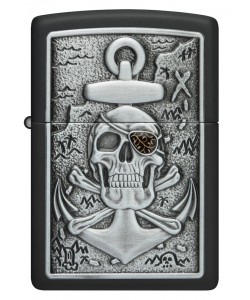 Zippo Lighter 48122 Skull Anchor Emblem