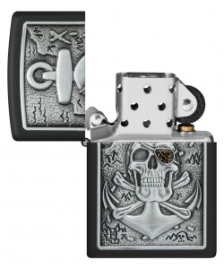 Zippo Lighter 48122 Skull Anchor Emblem