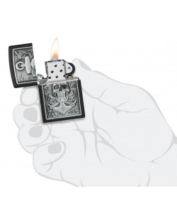 Zippo Lighter 48122 Skull Anchor Emblem