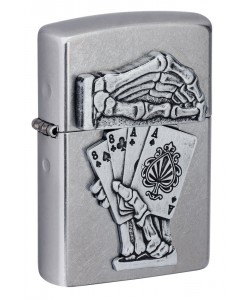 Zippo Lighter 49536 Dead Mans Hand Emblem Design