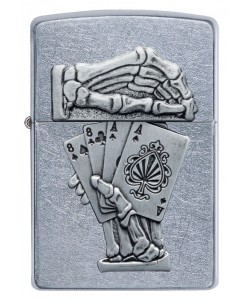 Zippo Lighter 49536 Dead Mans Hand Emblem Design