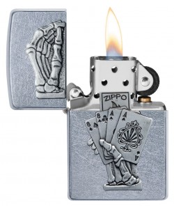 Zippo Lighter 49536 Dead Mans Hand Emblem Design