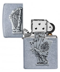 Zippo Lighter 49536 Dead Mans Hand Emblem Design
