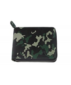 Ādas maks Zippo ar rāvējslēdzēju Camo Green