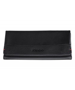 Zippo Nappa Tri-Fold Tobacco Pouch Black