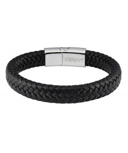 Zippo Braided Leather Bracelet 22 cm