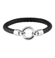 Zippo Leather Bracelet With O Ring 22 cm